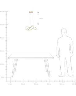 Lampadario a LED TUMEN Metallo Oro