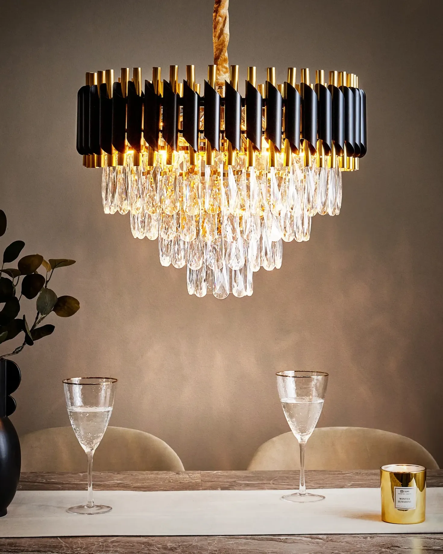 Lampadario ABELLAS Metallo Oro