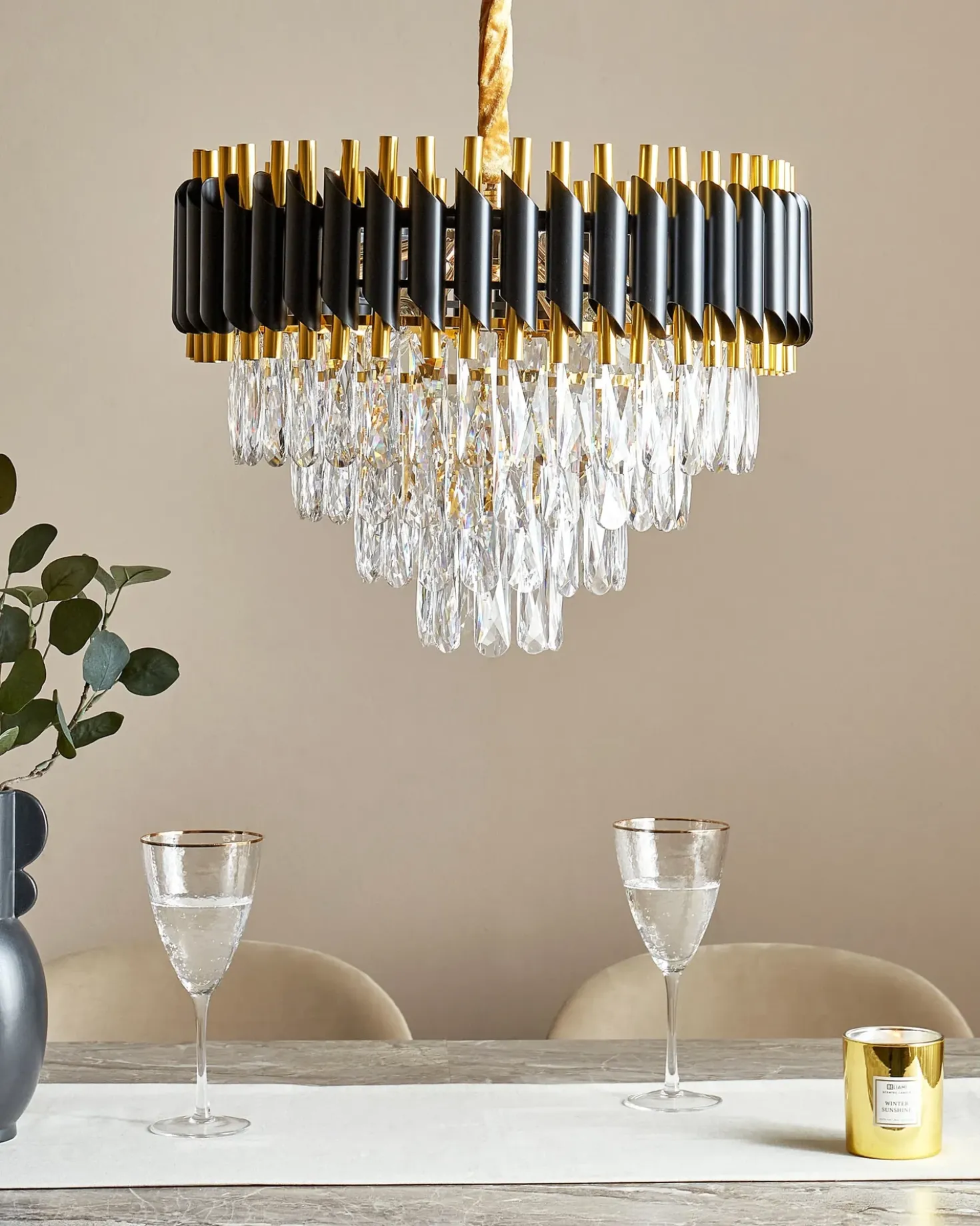 Lampadario ABELLAS Metallo Oro