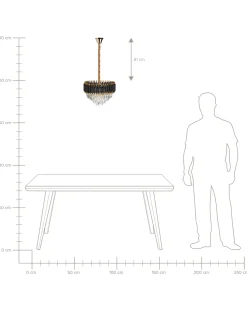 Lampadario ABELLAS Metallo Oro