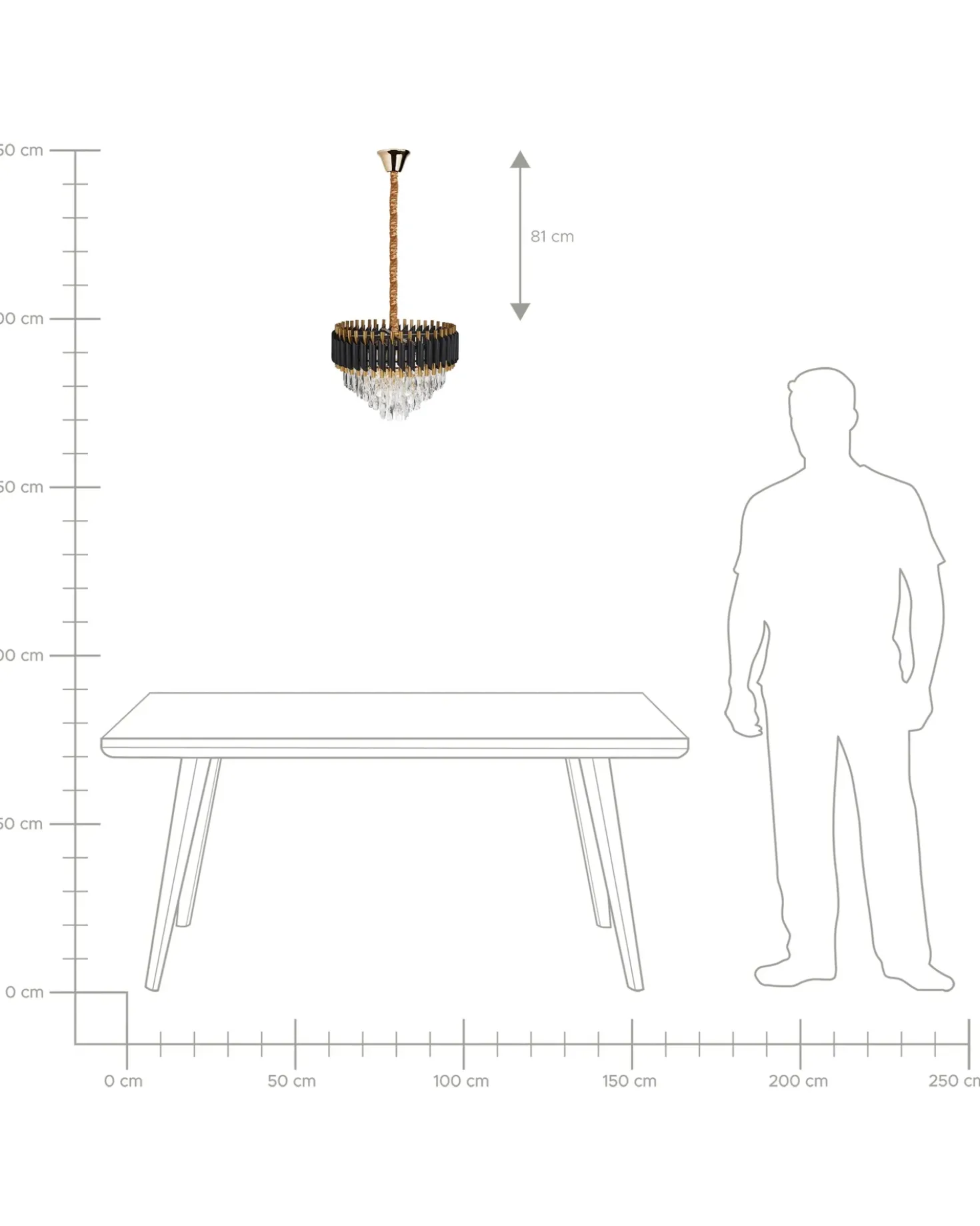 Lampadario ABELLAS Metallo Oro