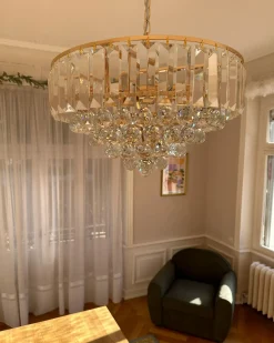 Lampadario ACHEIRO L Cristallo Oro
