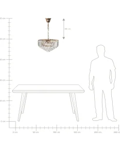 Lampadario ACHEIRO L Cristallo Oro
