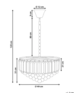 Lampadario ACHEIRO L Cristallo Oro