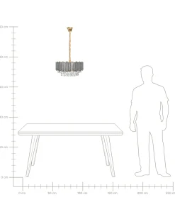 Lampadario AGUARICO Vetro Ottone