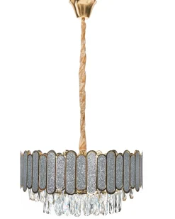 Lampadario AGUARICO Vetro Ottone