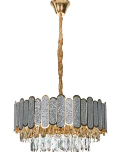 Lampadario AGUARICO Vetro Ottone