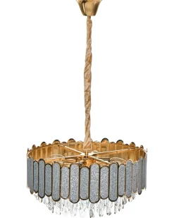 Lampadario AGUARICO Vetro Ottone