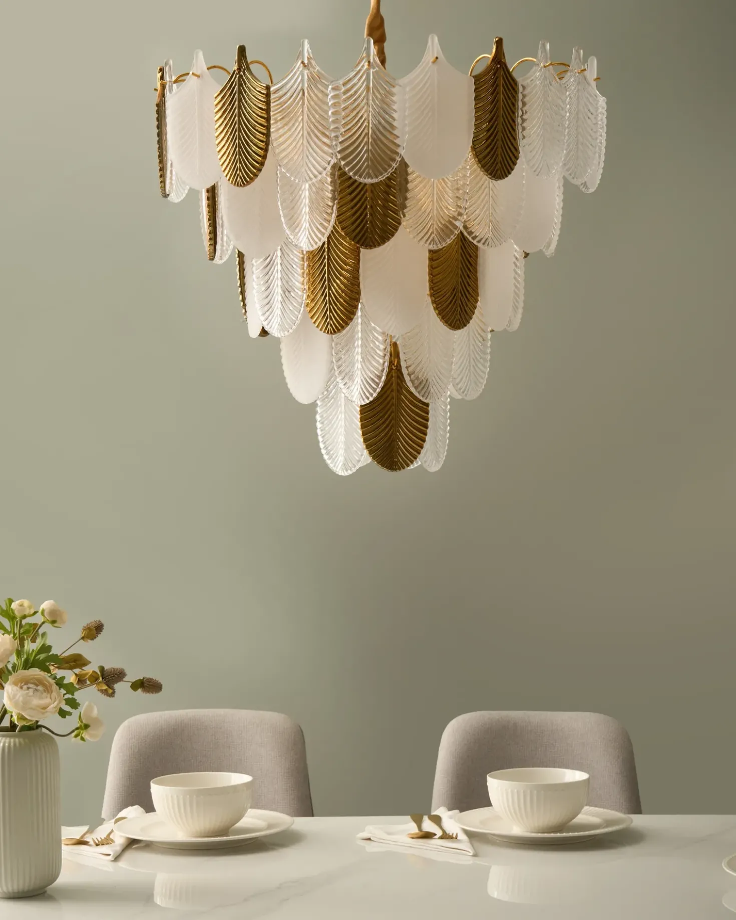 Lampadario AGUIRRE Vetro Ottone