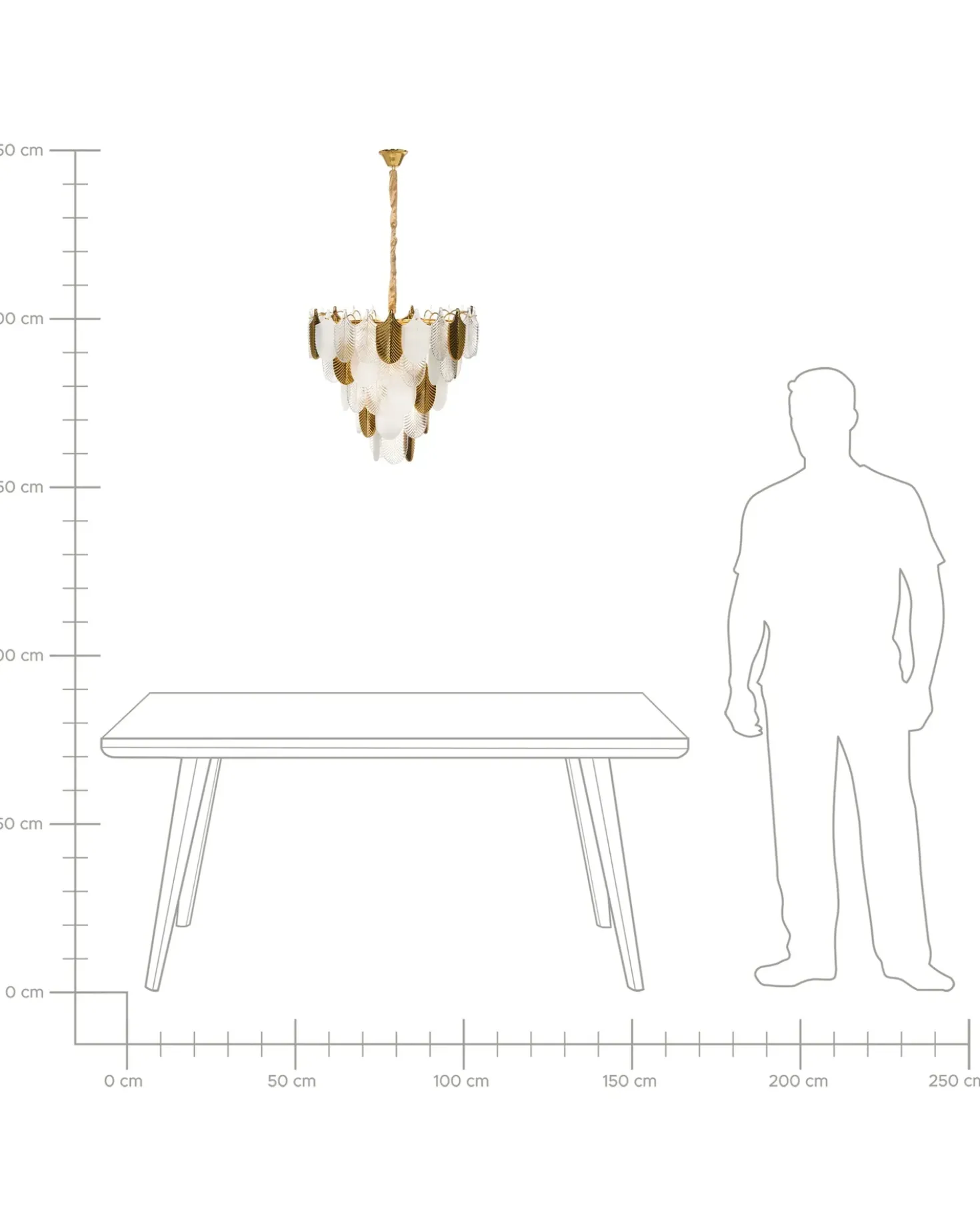 Lampadario AGUIRRE Vetro Ottone