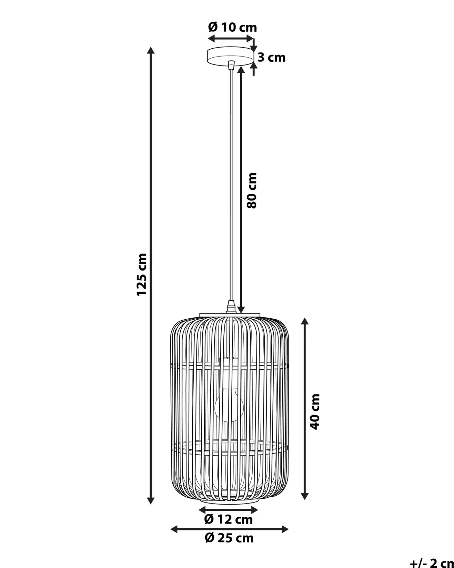 Lampadario AISNE Bambù Marrone chiaro