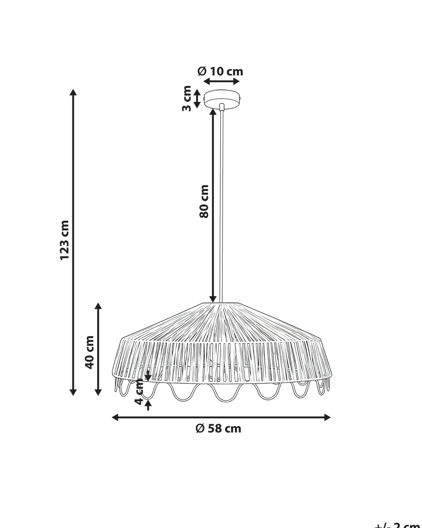 Lampadario ARENAL Vimini Naturale