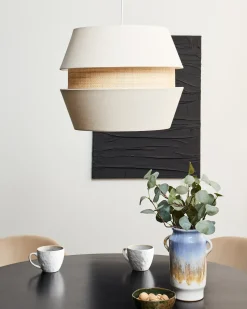 Lampadario ATOYAC Lino sintetico Beige