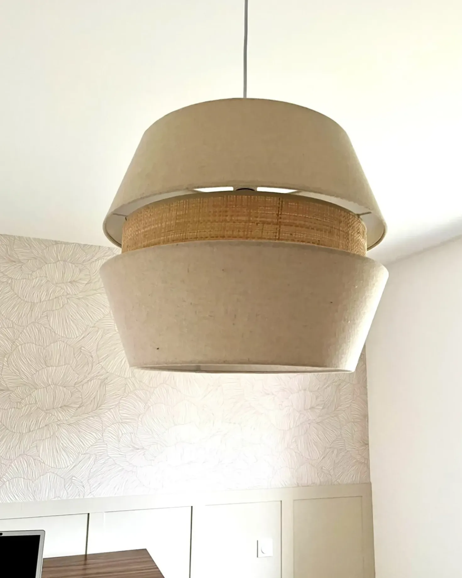 Lampadario ATOYAC Lino sintetico Beige
