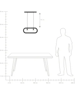 Lampadario AYENSU Legno di mango Nero