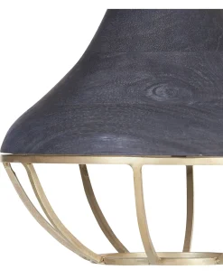 Lampadario BAGMATI Legno di mango Nero