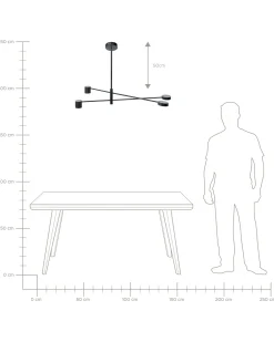 Lampadario BANDON Metallo Nero