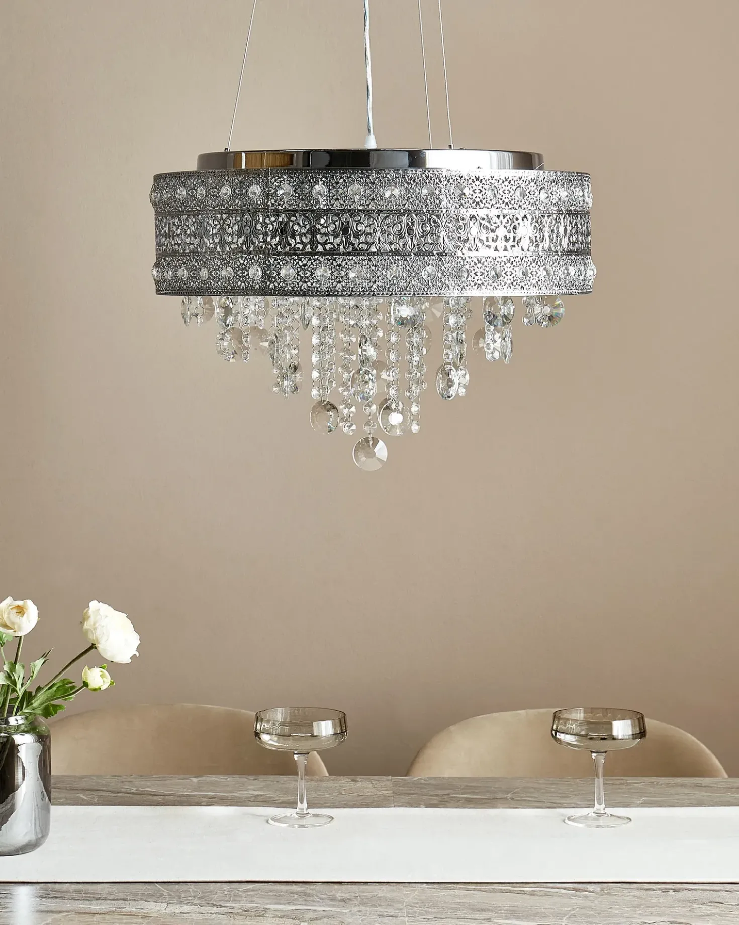 Lampadario BARBEIRA Cristallo Argento