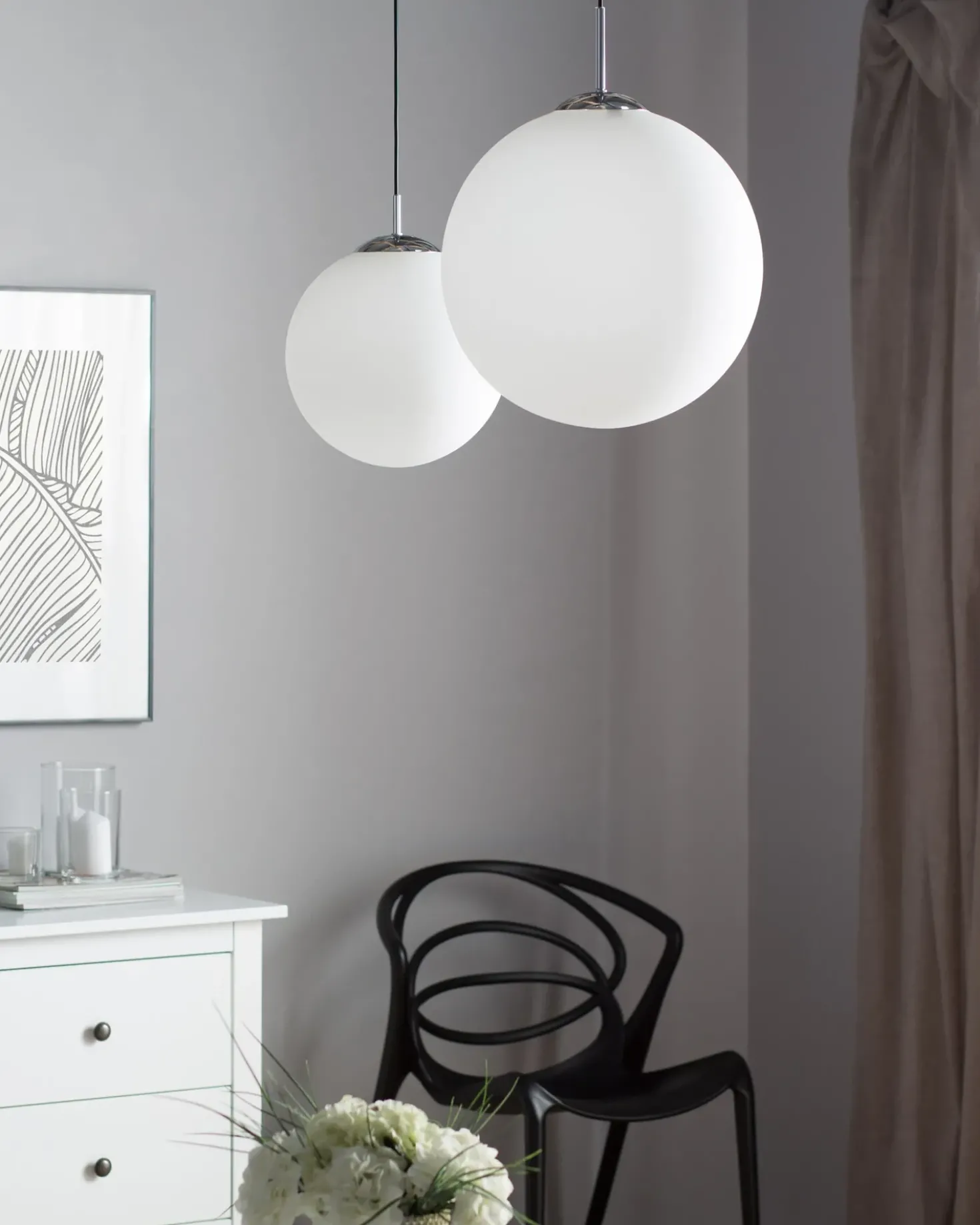 Lampadario BARROW Vetro Bianco