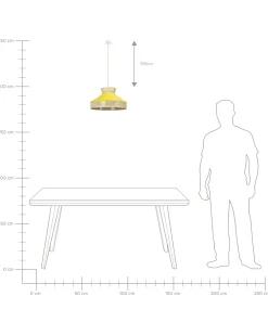 Lampadario BATALI Rattan Senape