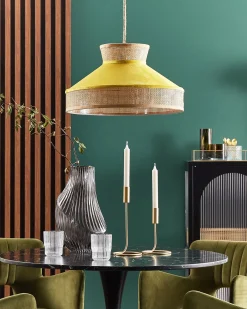 Lampadario BATALI Rattan Senape