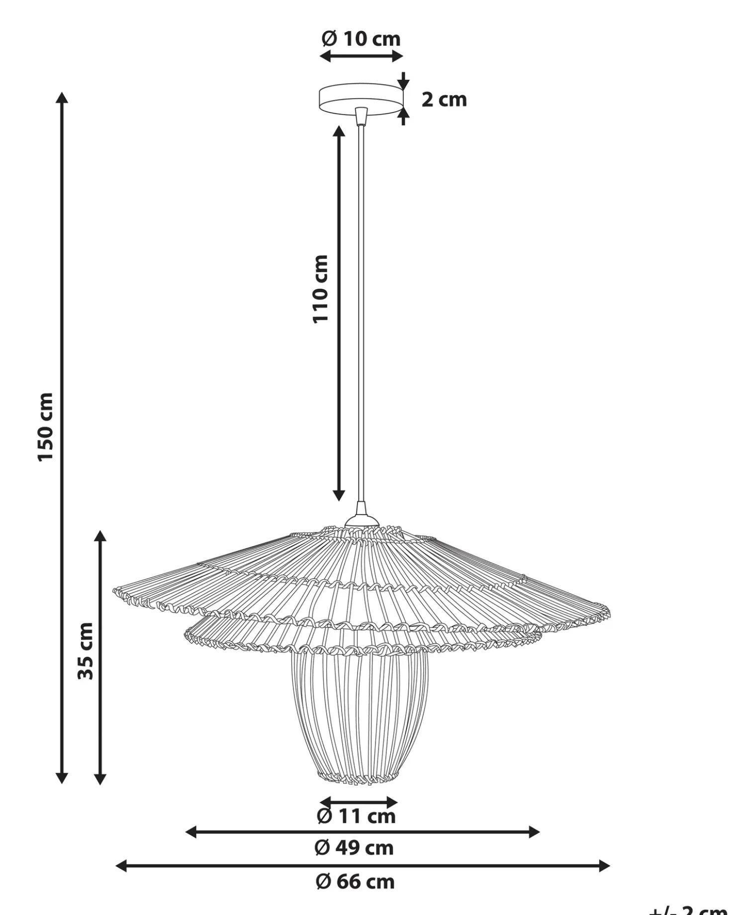 Lampadario BOTIJAS Rattan Naturale