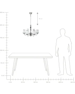 Lampadario BRADANO Metallo Argento