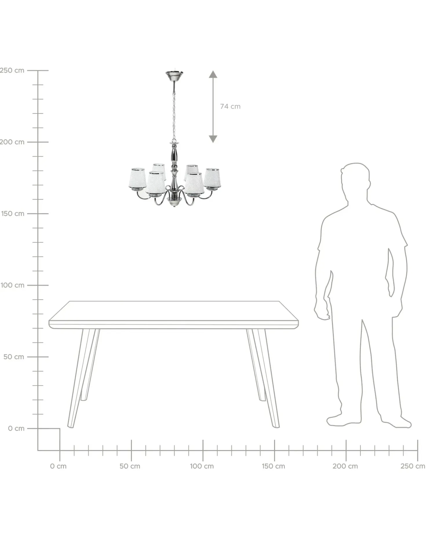 Lampadario BRADANO Metallo Argento