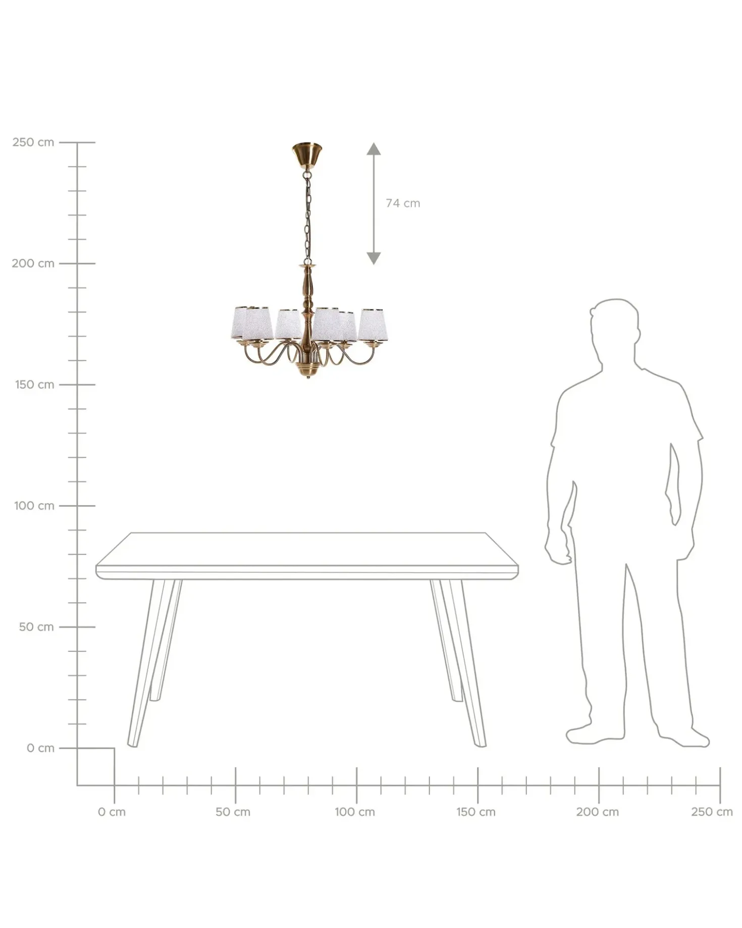 Lampadario BRADANO Metallo Ottone