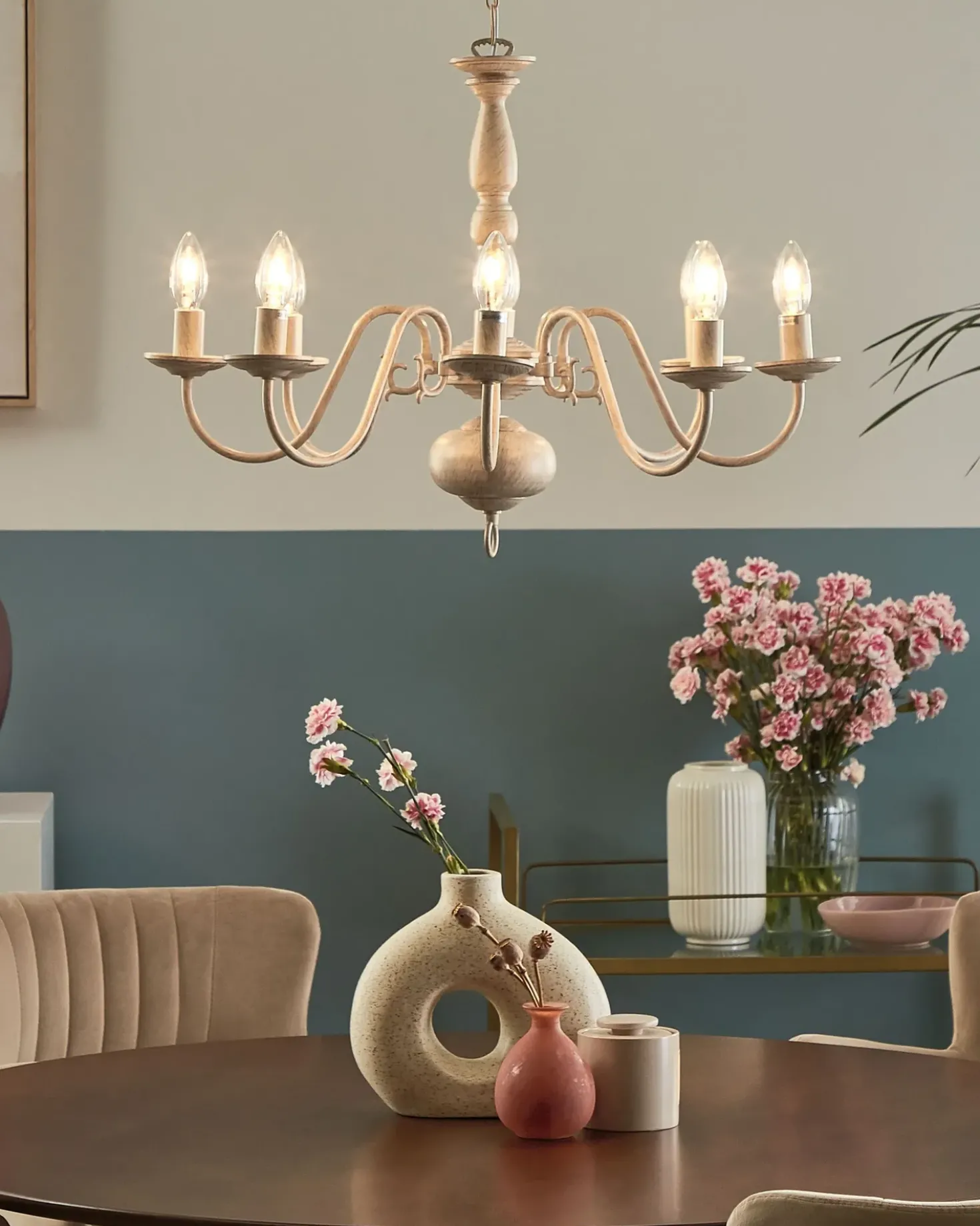 Lampadario BRITHON Metallo Bianco
