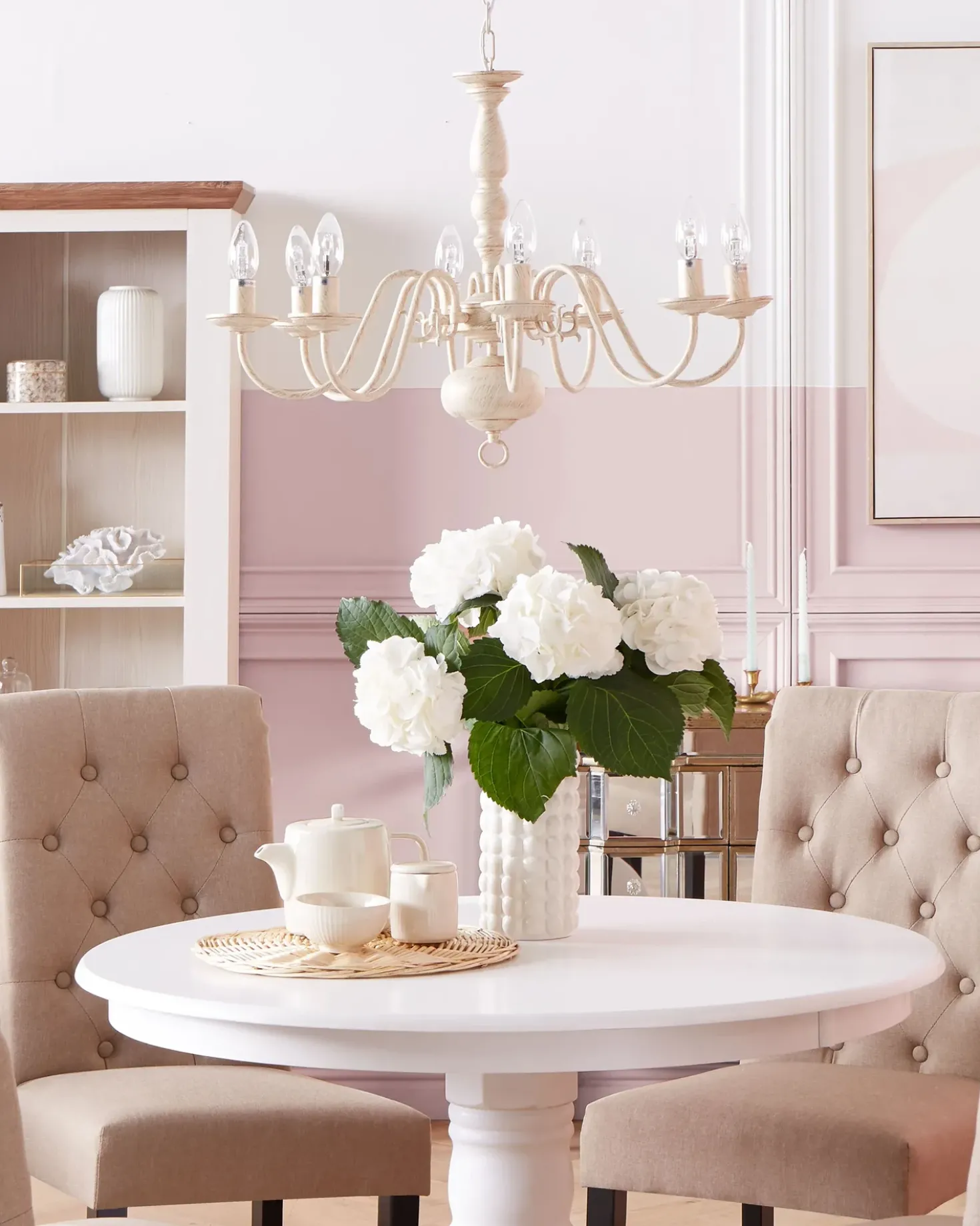 Lampadario BRITHON Metallo Bianco