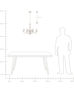 Lampadario BRITHON Metallo Bianco