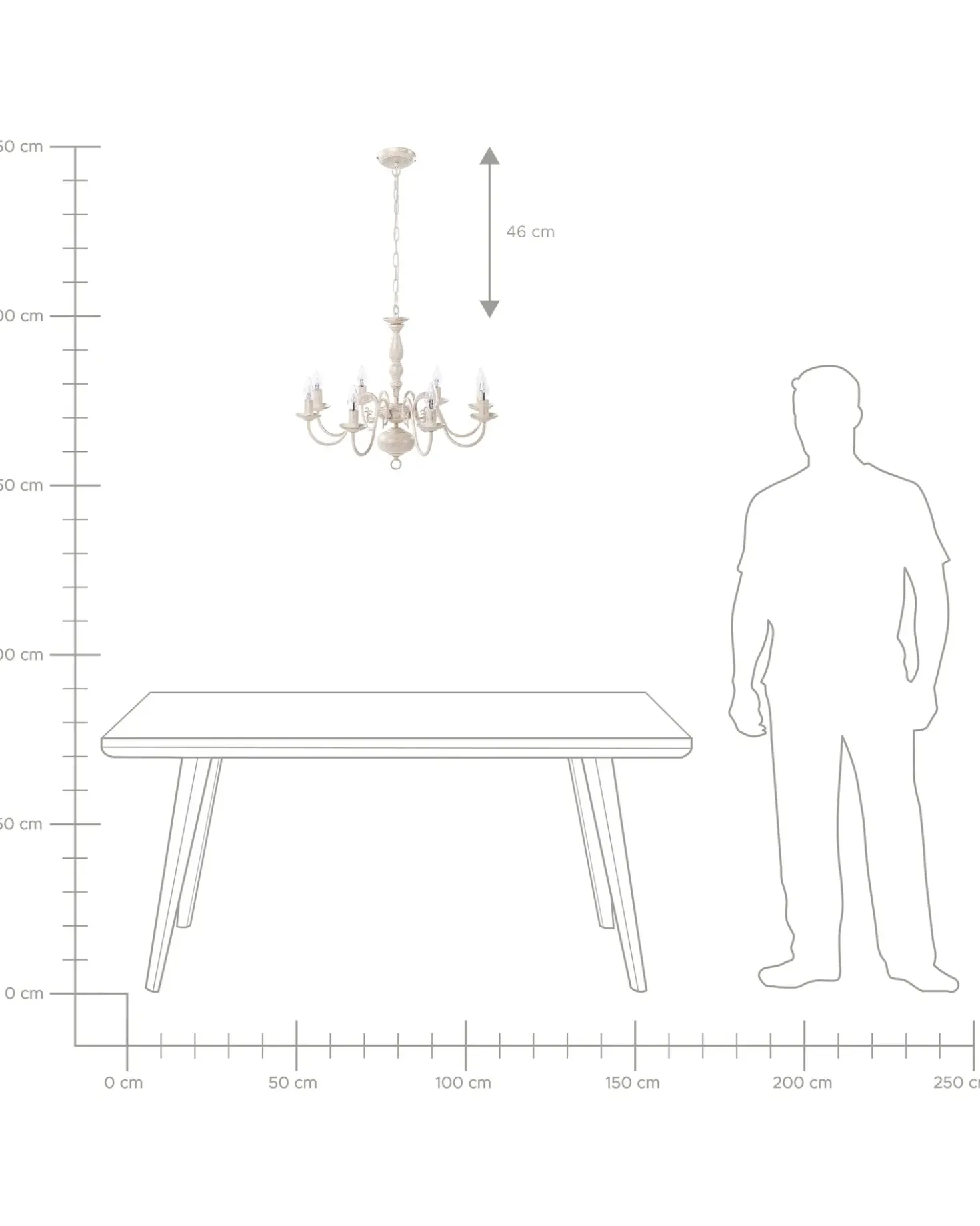 Lampadario BRITHON Metallo Bianco
