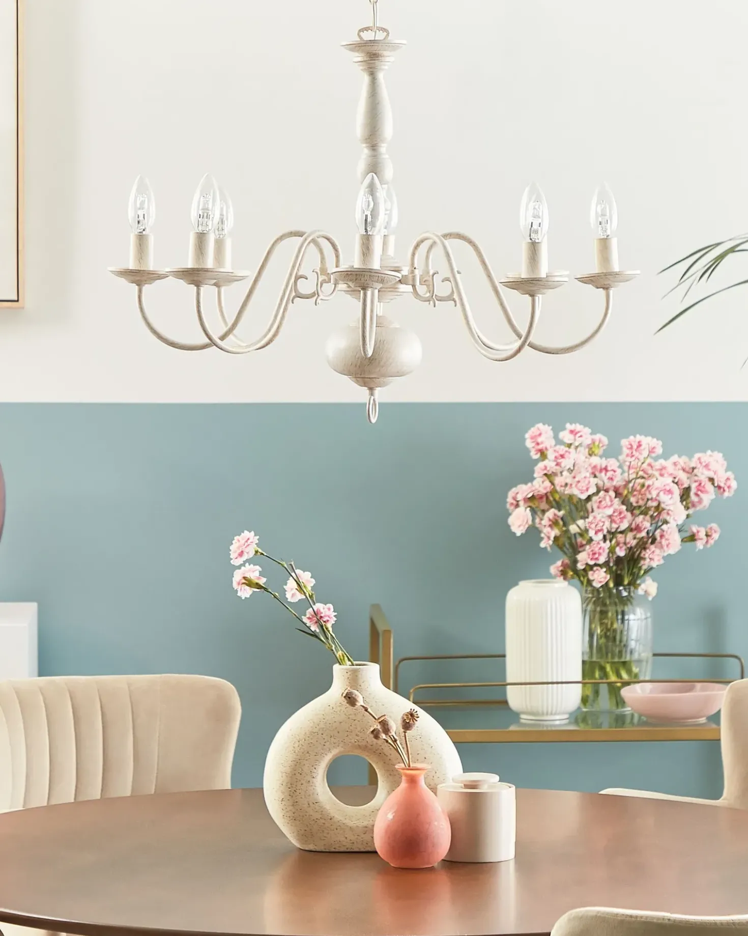 Lampadario BRITHON Metallo Bianco
