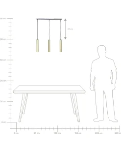 Lampadario BROSNA Metallo Ottone
