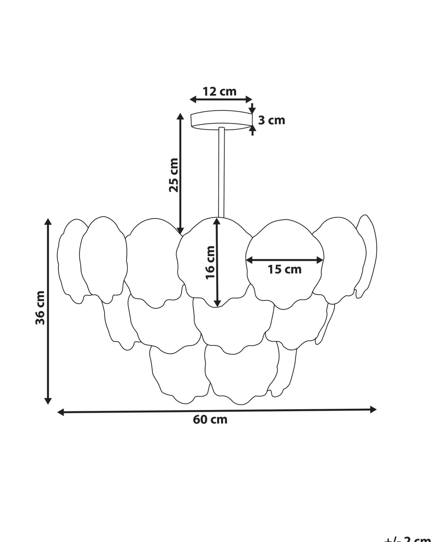 Lampadario CAPLINA Vetro Ottone