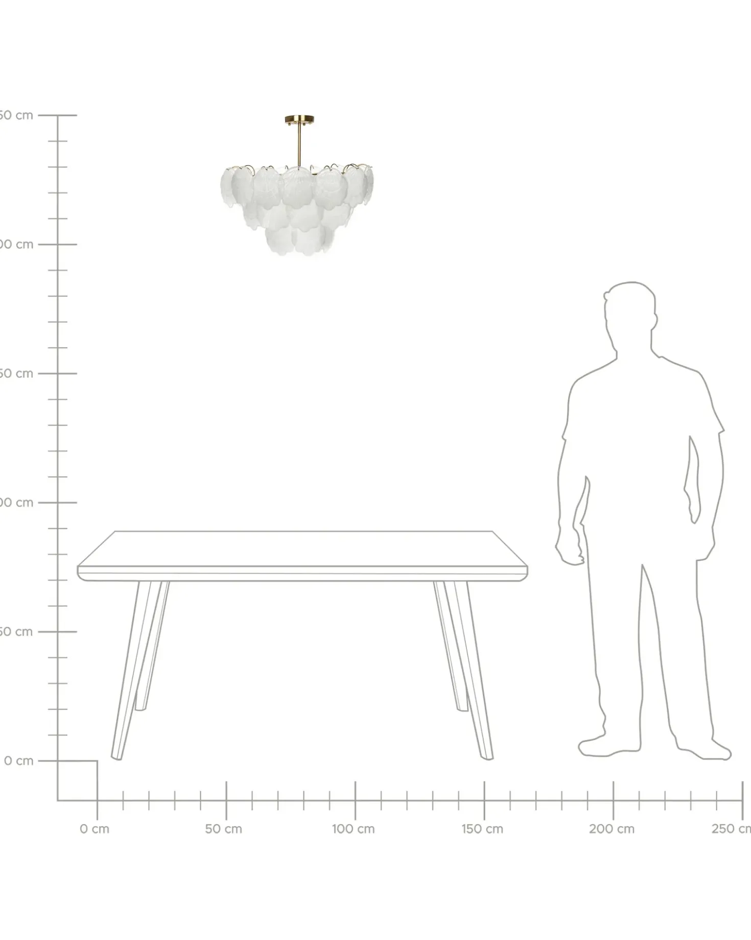 Lampadario CAPLINA Vetro Ottone
