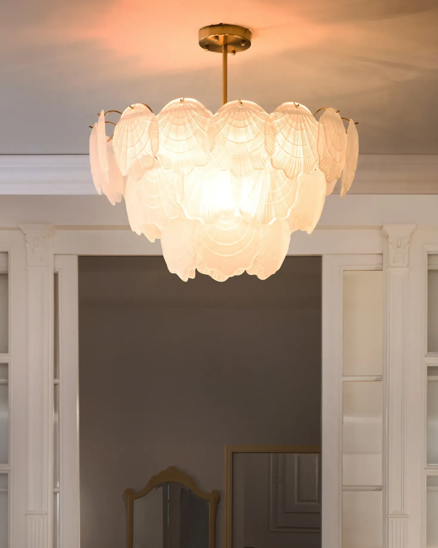 Lampadario CAPLINA Vetro Ottone