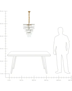 Lampadario CARAVELI Vetro Ottone
