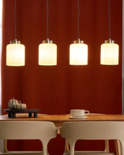 Lampadario CAUDELO Metallo Nero/Bianco