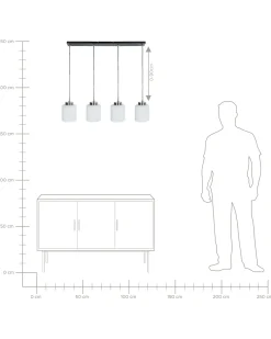 Lampadario CAUDELO Metallo Nero/Bianco