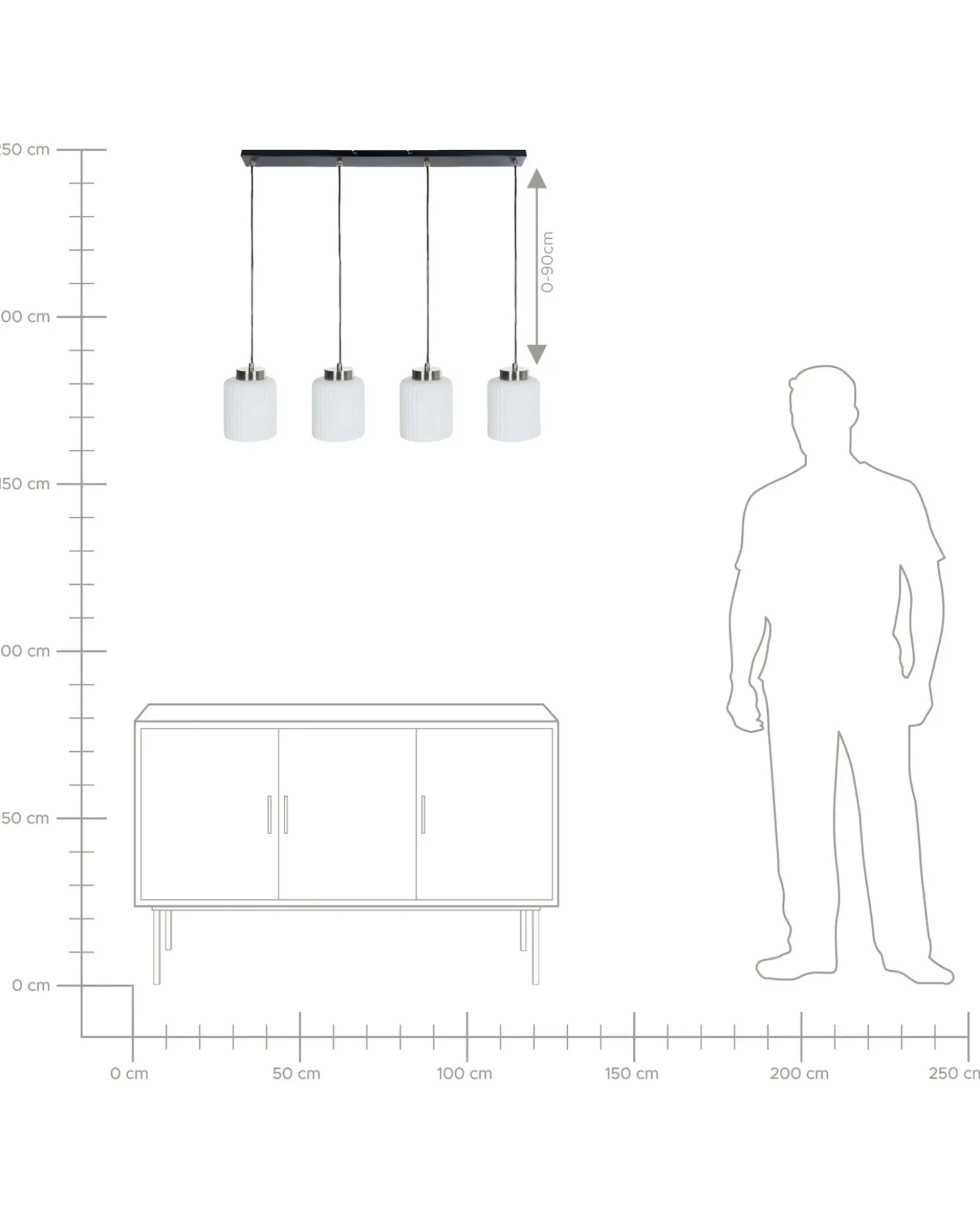 Lampadario CAUDELO Metallo Nero/Bianco