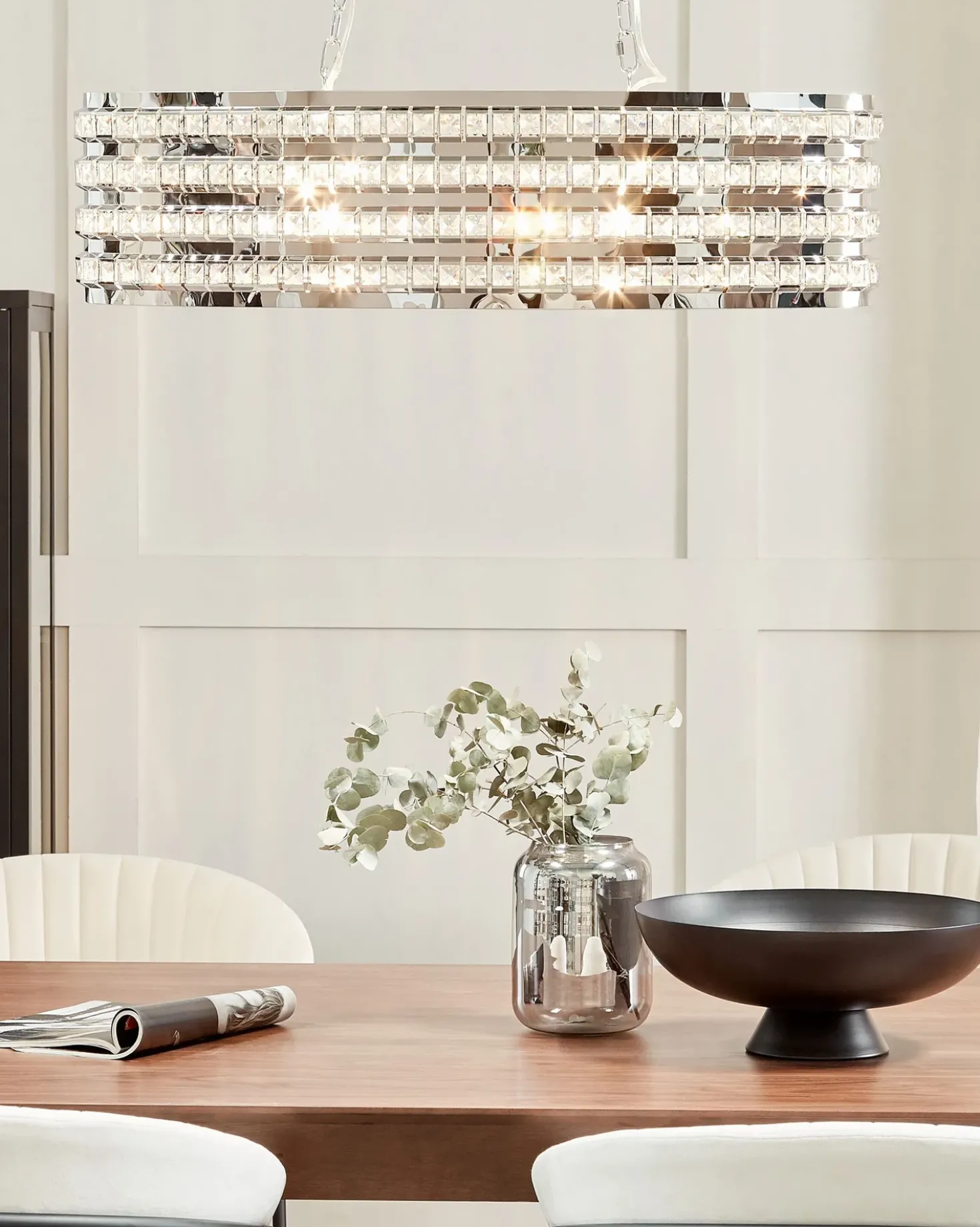 Lampadario CAVONE Cristallo Argento