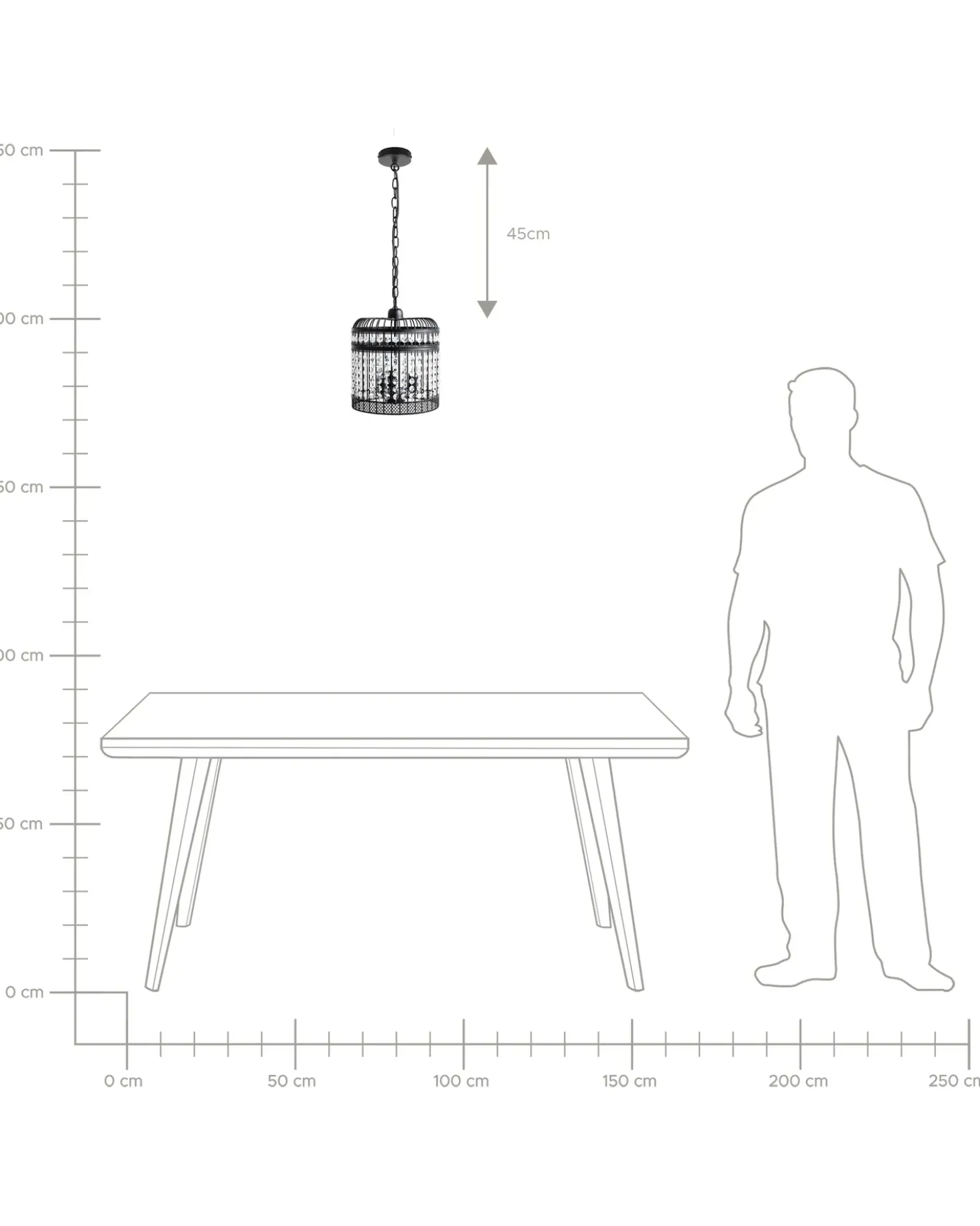 Lampadario CELON Metallo Nero
