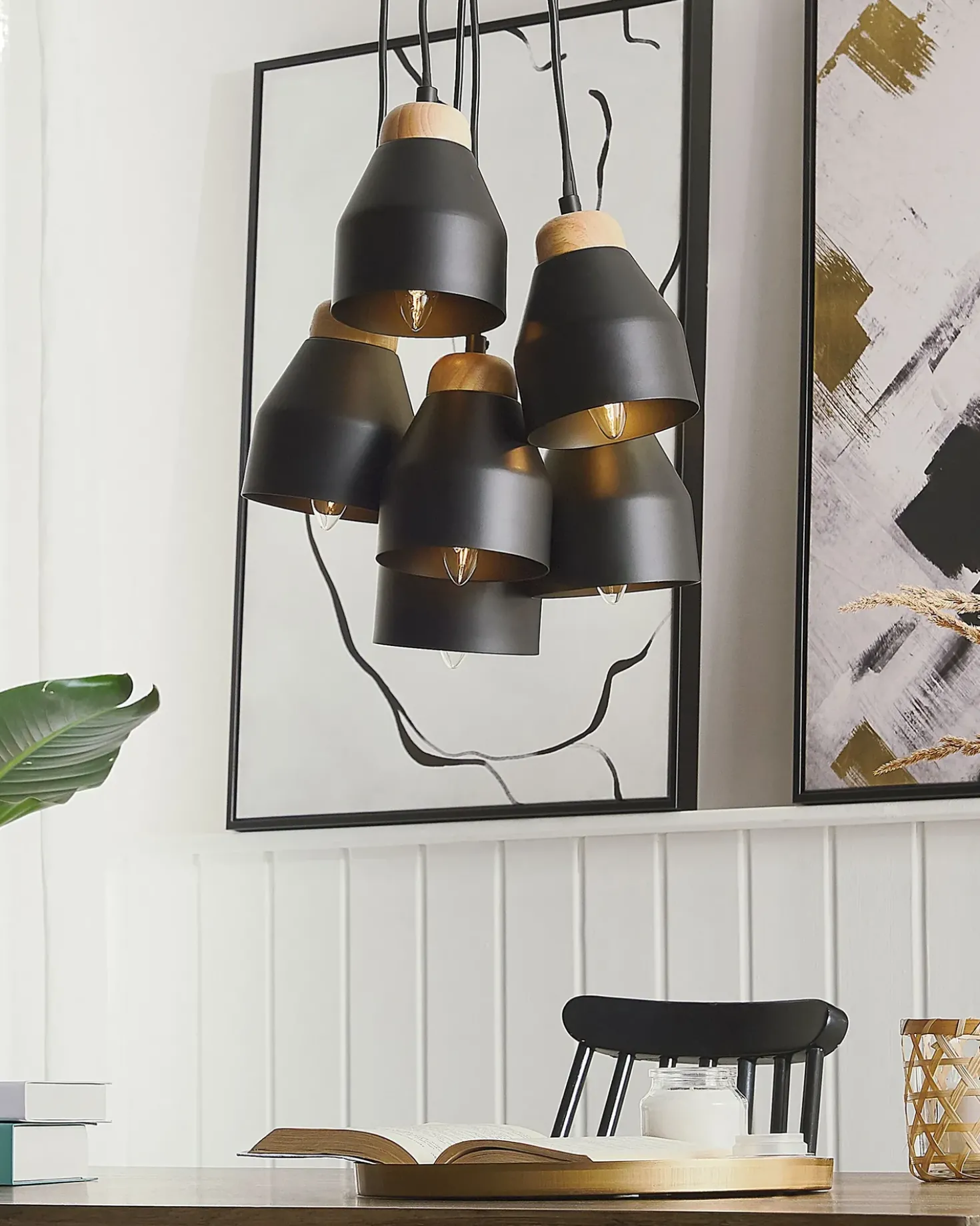 Lampadario CESTOS Metallo Nero