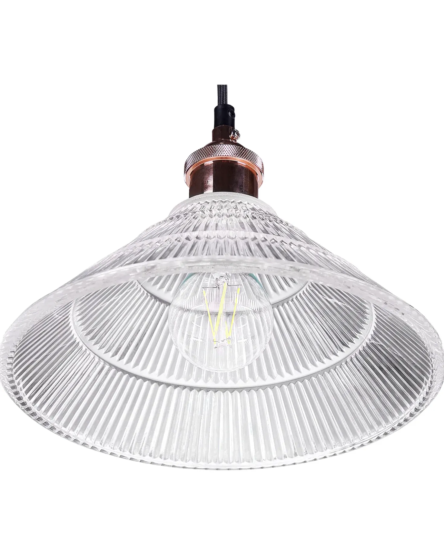 Lampadario CURONE Vetro Rame