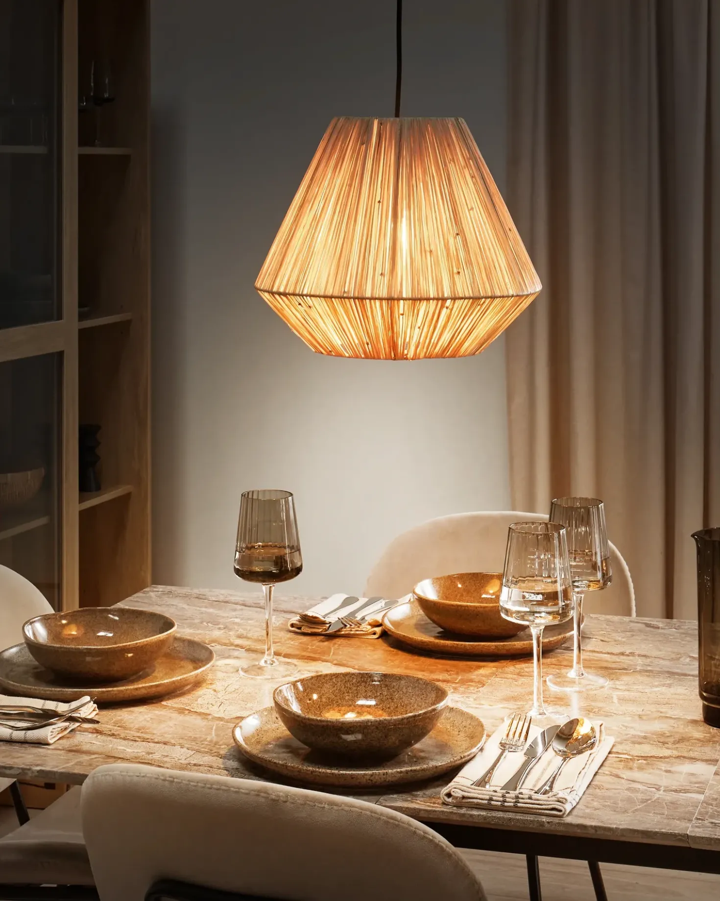 Lampadario DAMIT Vimini Naturale