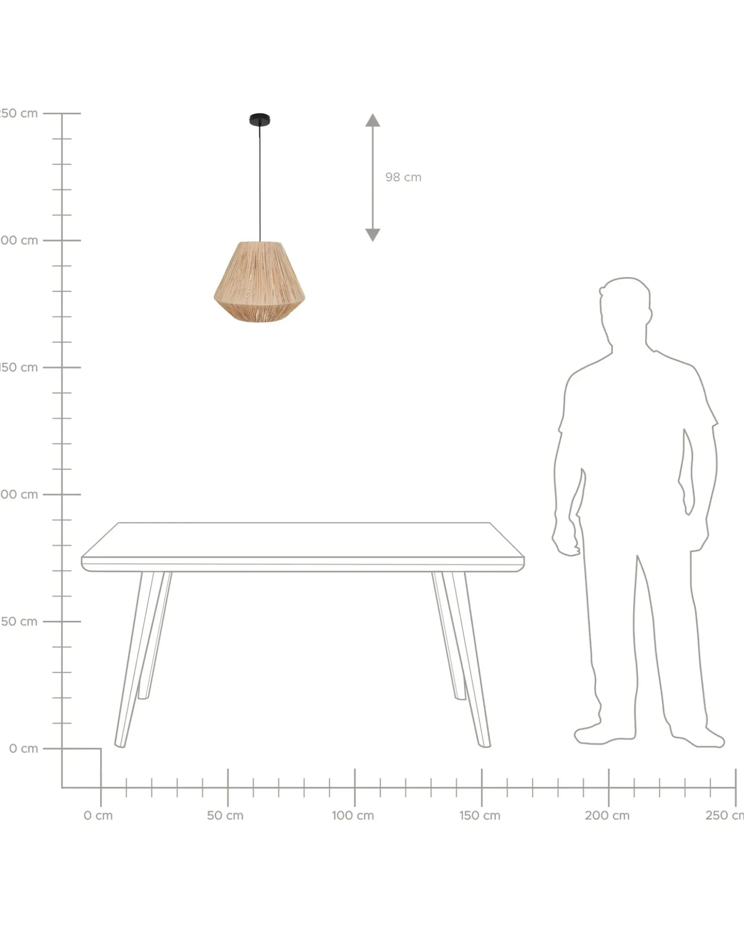 Lampadario DAMIT Vimini Naturale