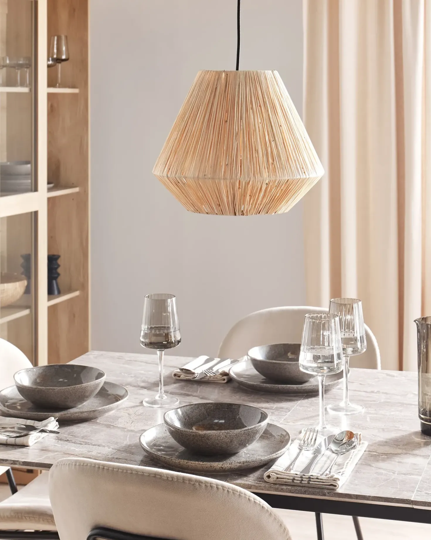 Lampadario DAMIT Vimini Naturale