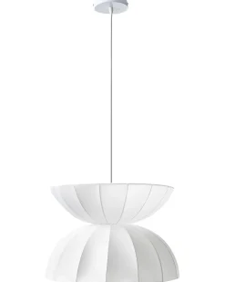 Lampadario DEBONS Finta seta Bianco